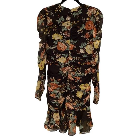 Veronica Beard Hedera Silk Mini Dress Oxblood Floral Print Size 4 - Picture 11 of 15